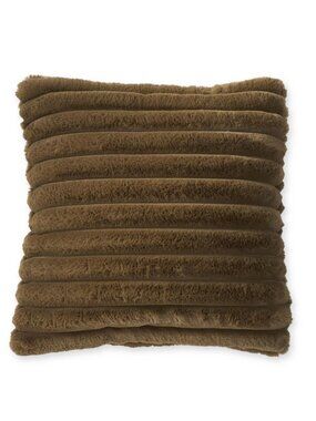 18 Inch Black Faux Fur Square Pillow NEW